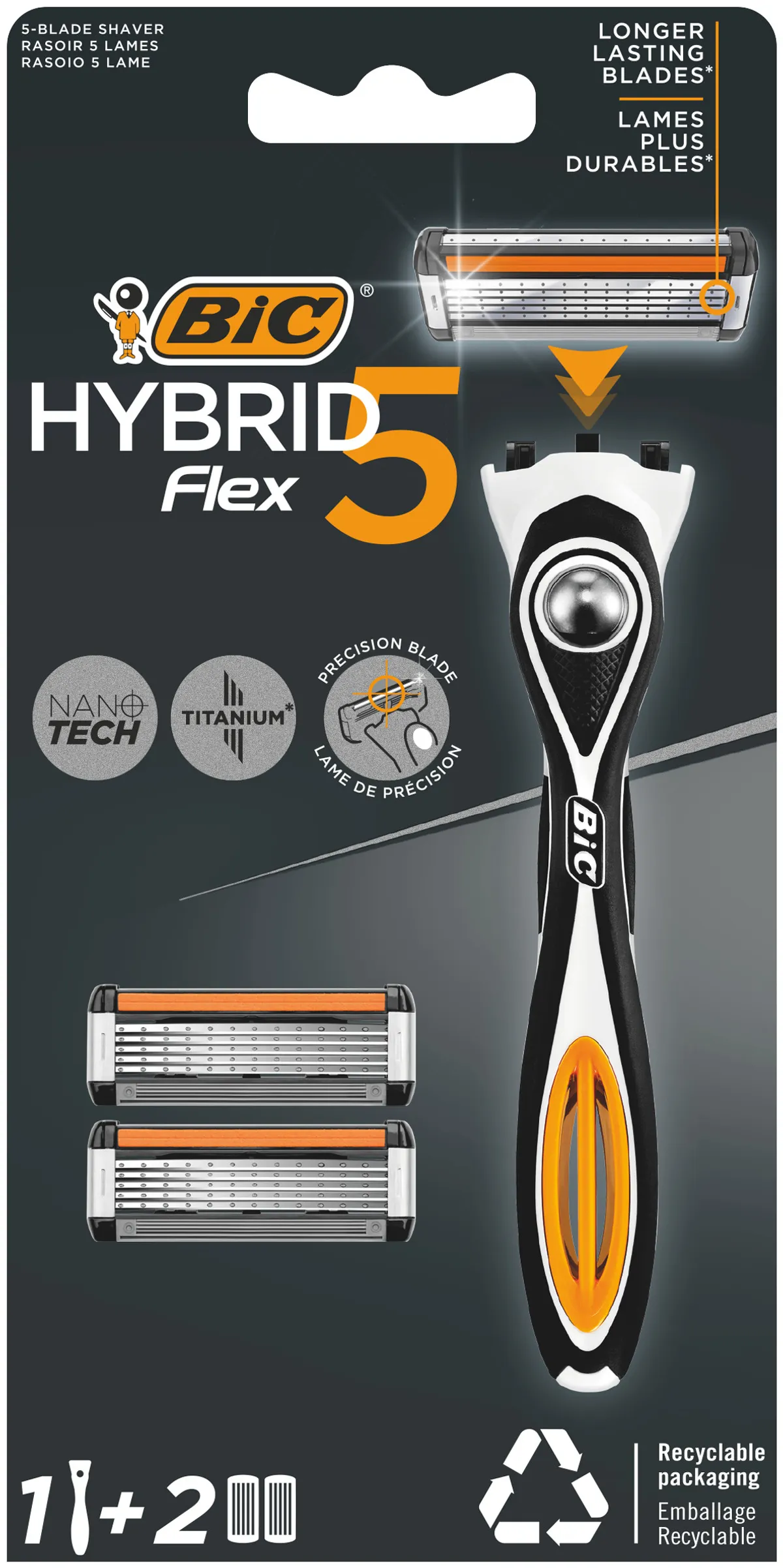 Bic Shave Hybrid 5 Flex 1 Manche + 2 Recharges