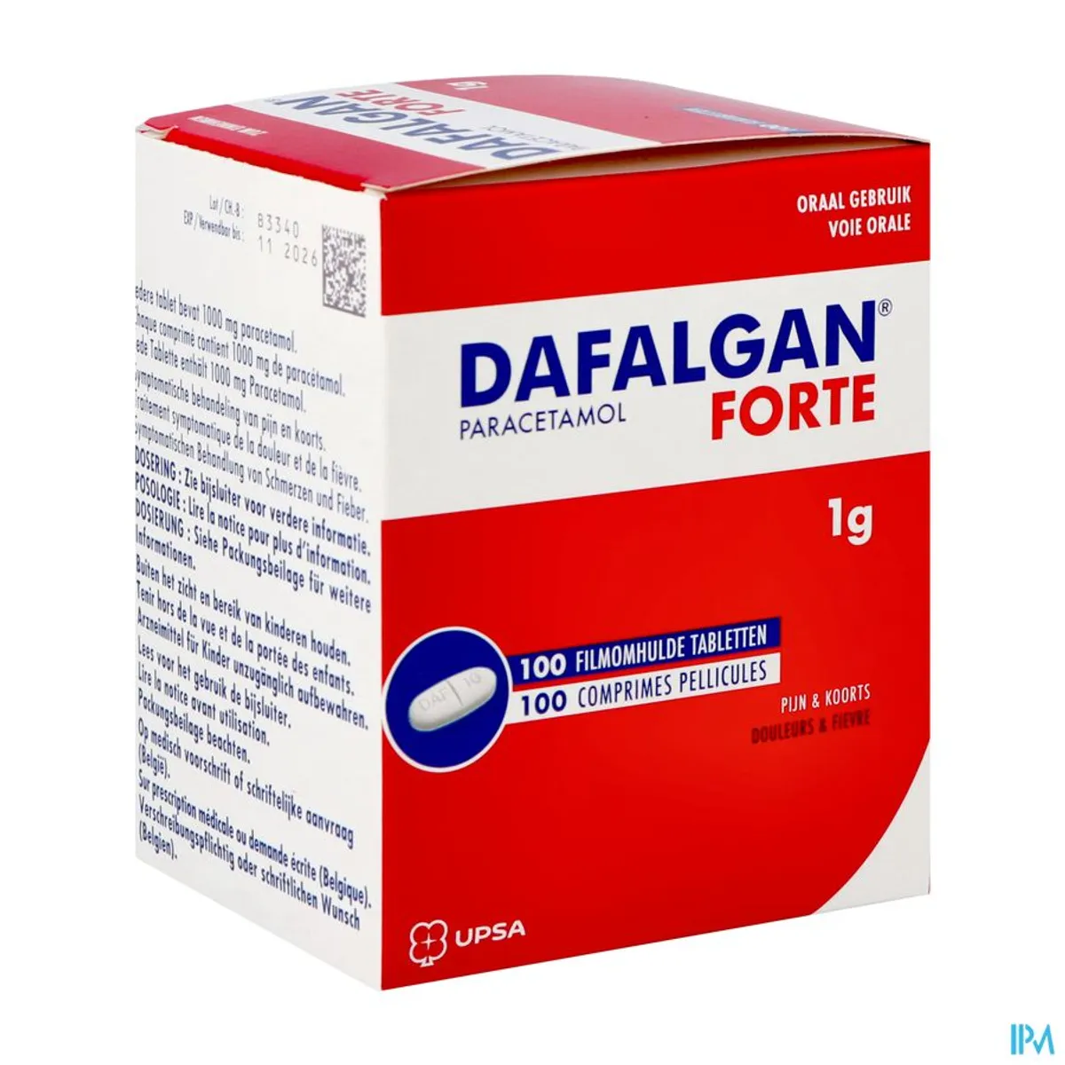 Dafalgan Forte 1g 100 Tabletten