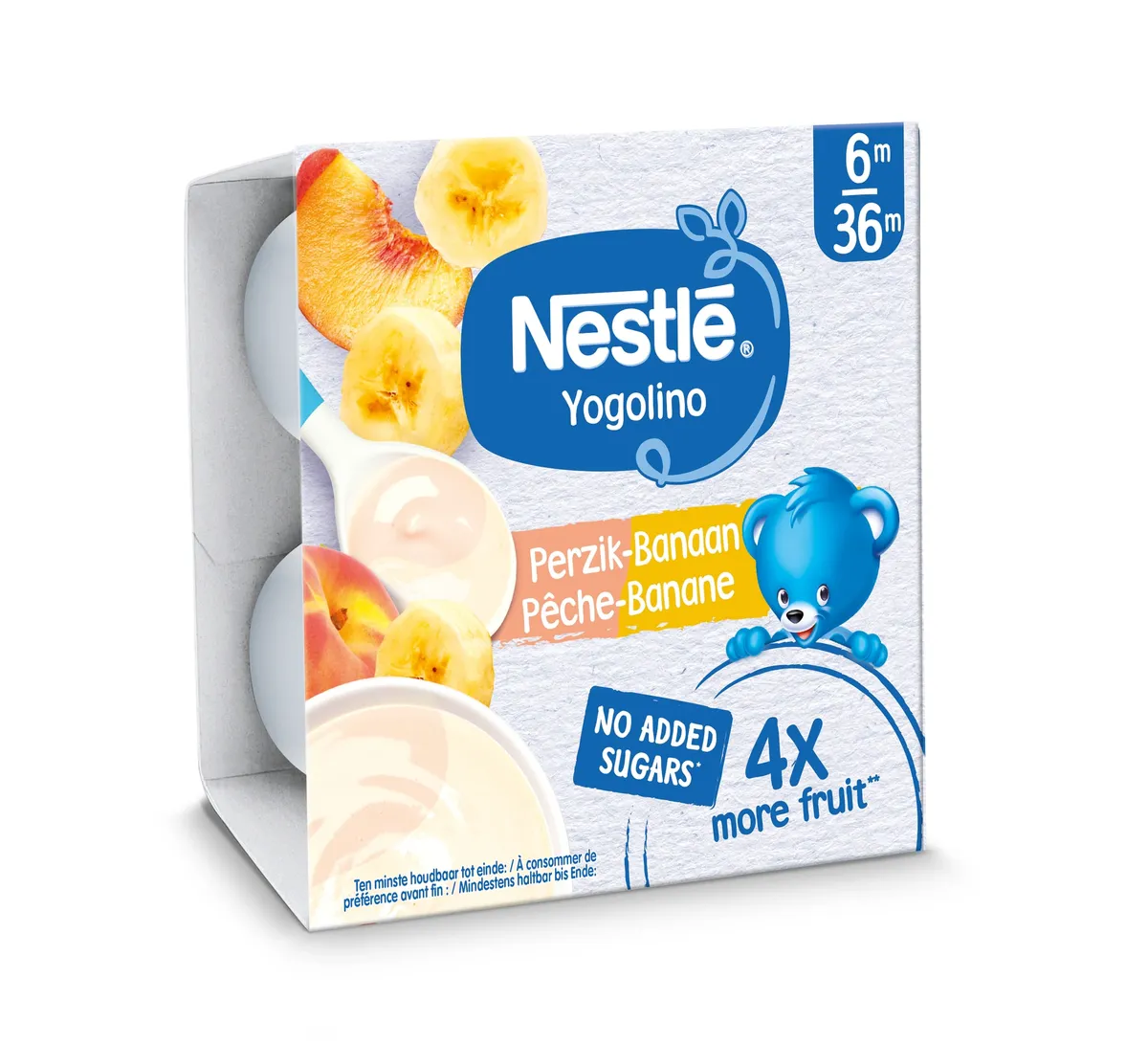 Nestlé Yogolino Banane Pêche Bébé 6+ Mois 4x90g