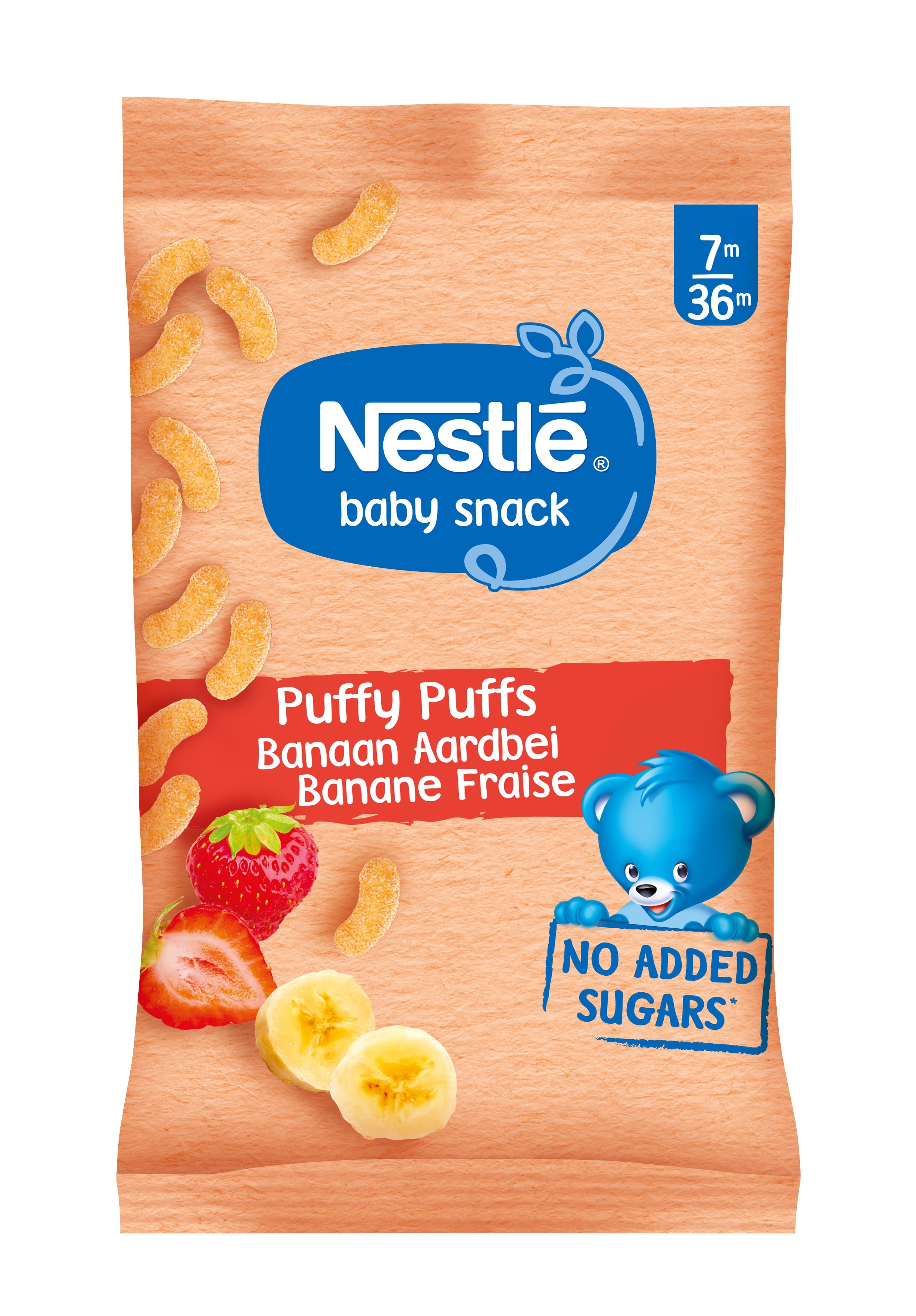 Nestlé Baby Snack Puffy Puffs Banaan Aardbei 28 g - Nestlé