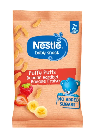 Nestlé Baby Snack Puffy Puffs Banaan Aardbei 28 g