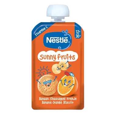Nestlé Puree van Banaan Sinaasappel en Koekje 8x110 g