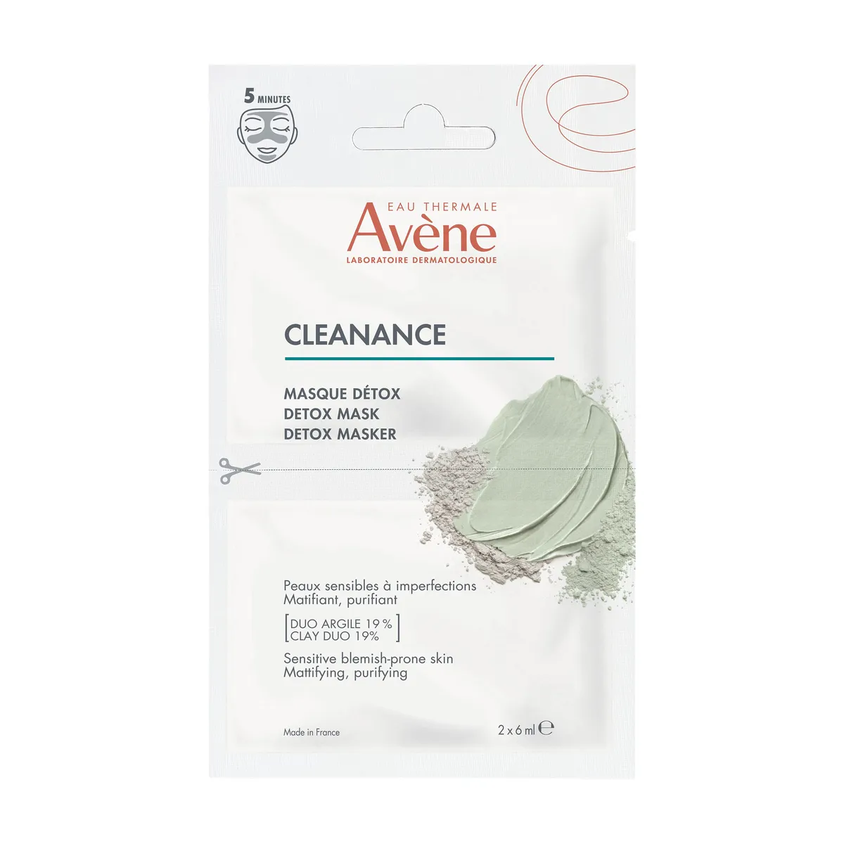 Avène Cleanance Masque Detox Mattifiant Purifiant 2x6ml