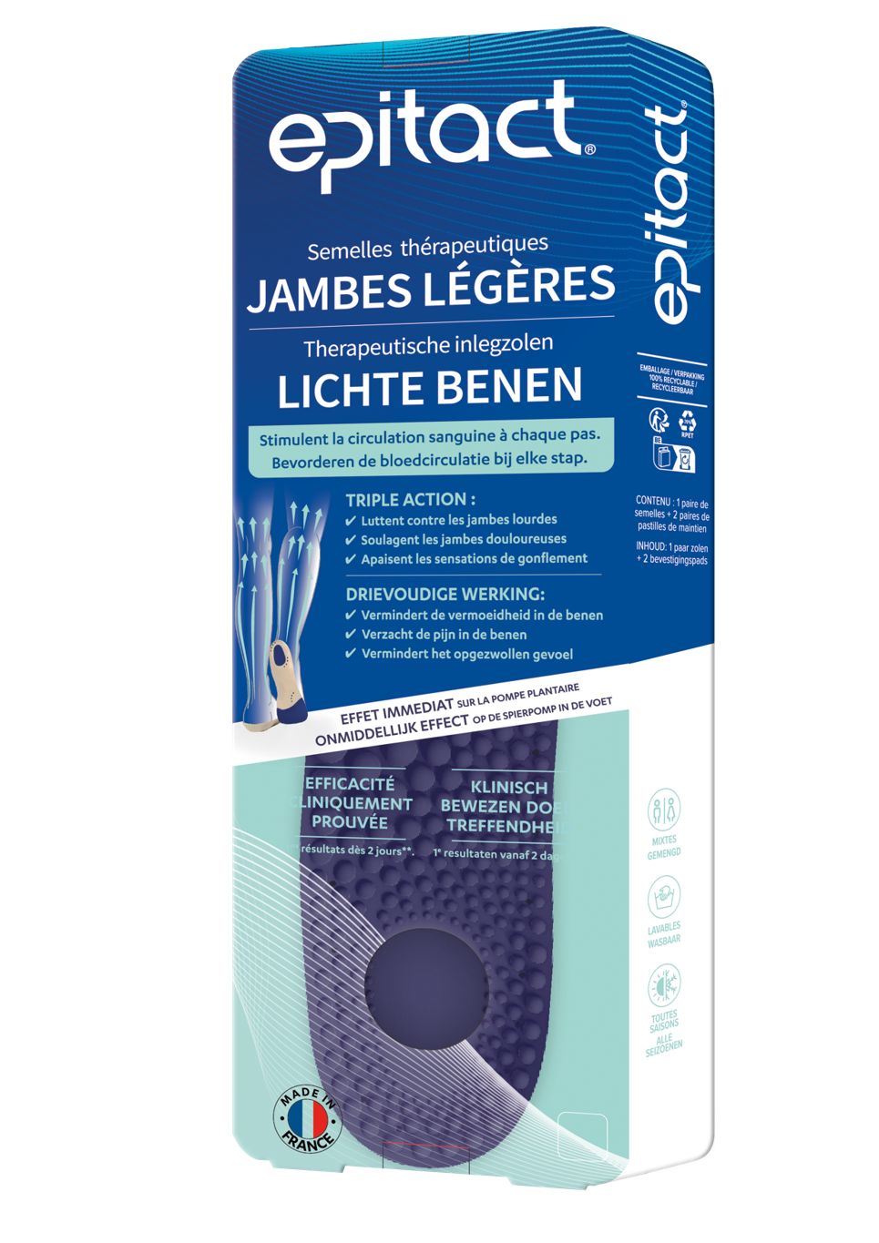 Epitact Therapeutische Inlegzolen Lichte Benen 42/44 - Epitact
