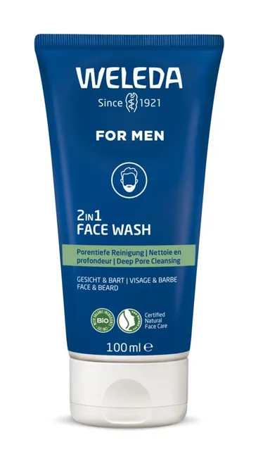 Weleda Men 2 en 1 Gel Nettoyant Visage & Barbe 100ml