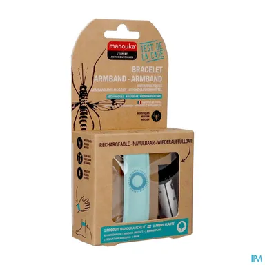 Manouka Bracelet Anti-Moustiques Uni Turquoise