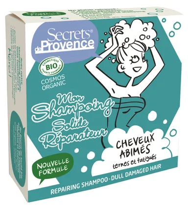 Secrets de Provence Shampooing Cheveux Abîmés Bio 85g