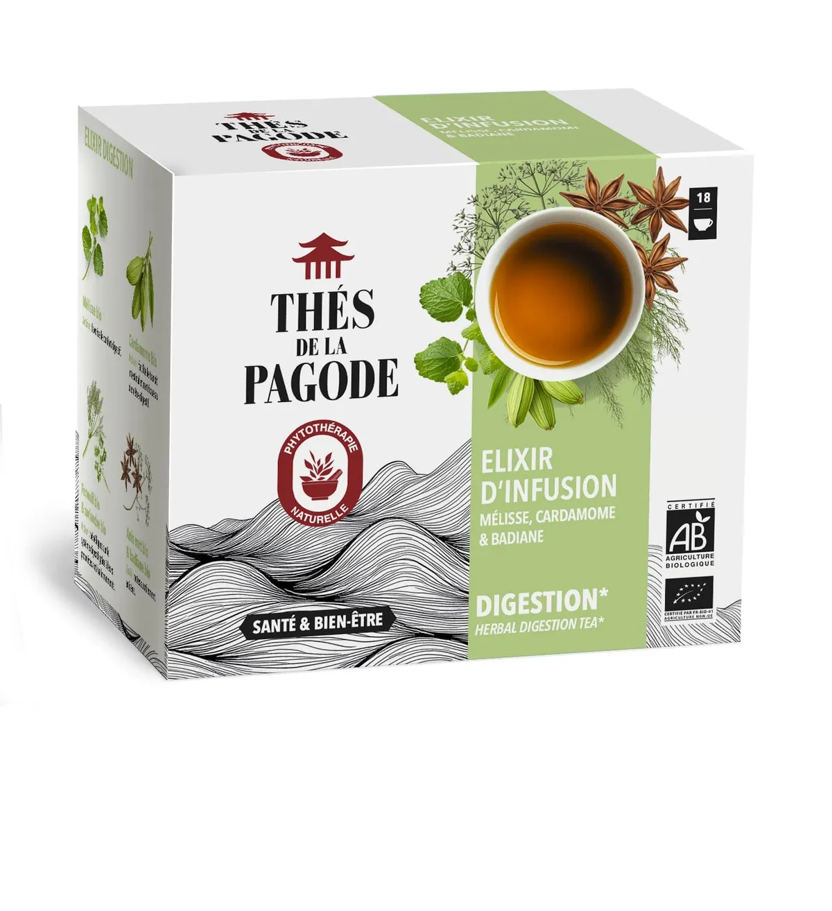 Thés De La Pagode Yin & Yang Digest 18 Sachets