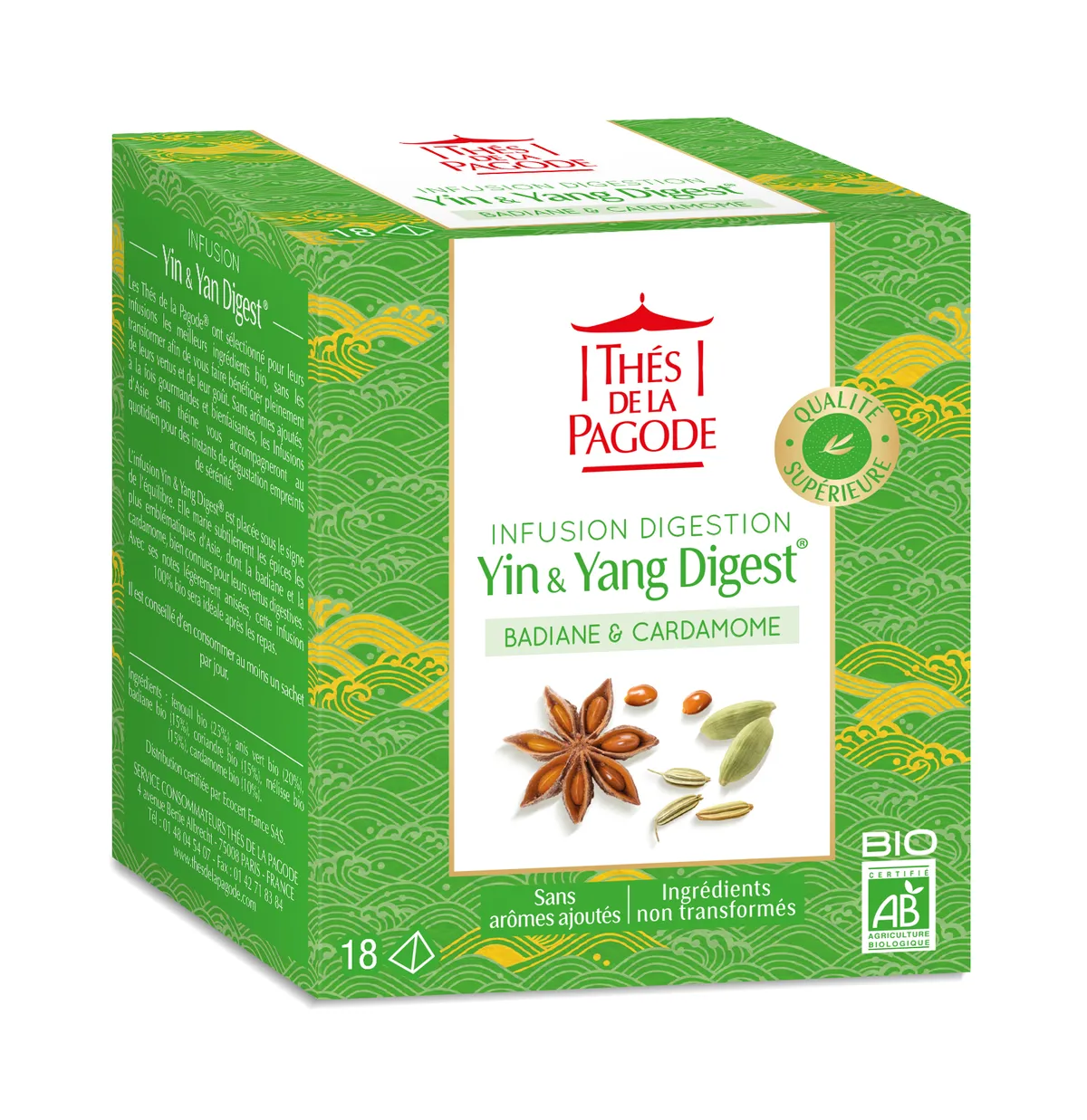 Thés De La Pagode Yin & Yang Digest 18 Zakjes