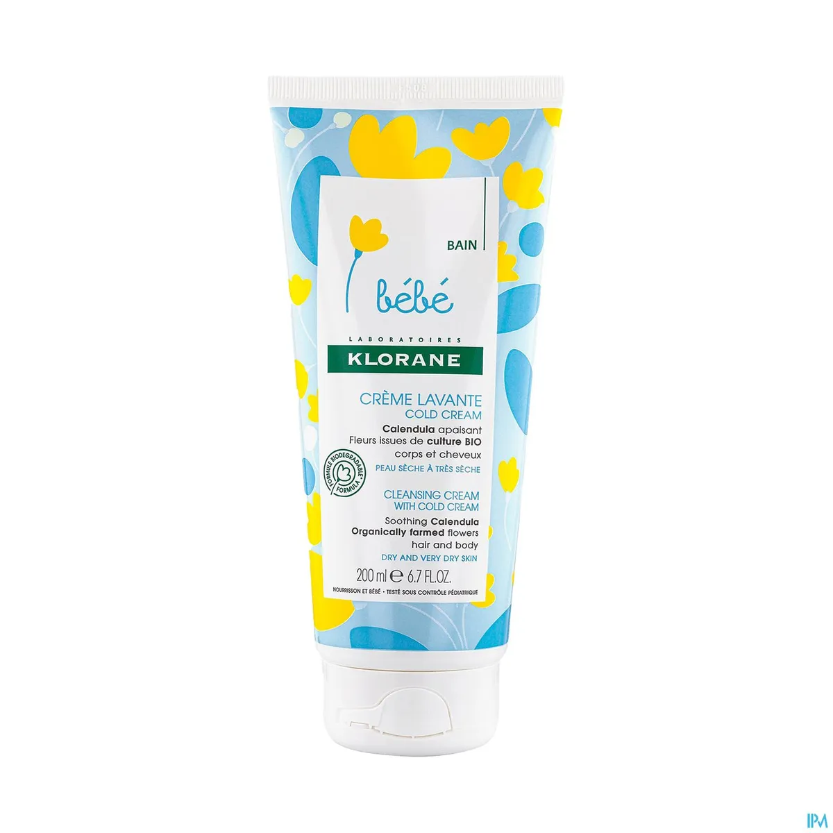 Klorane Baby Wascrème Cold Cream 200ml (nieuwe formule)