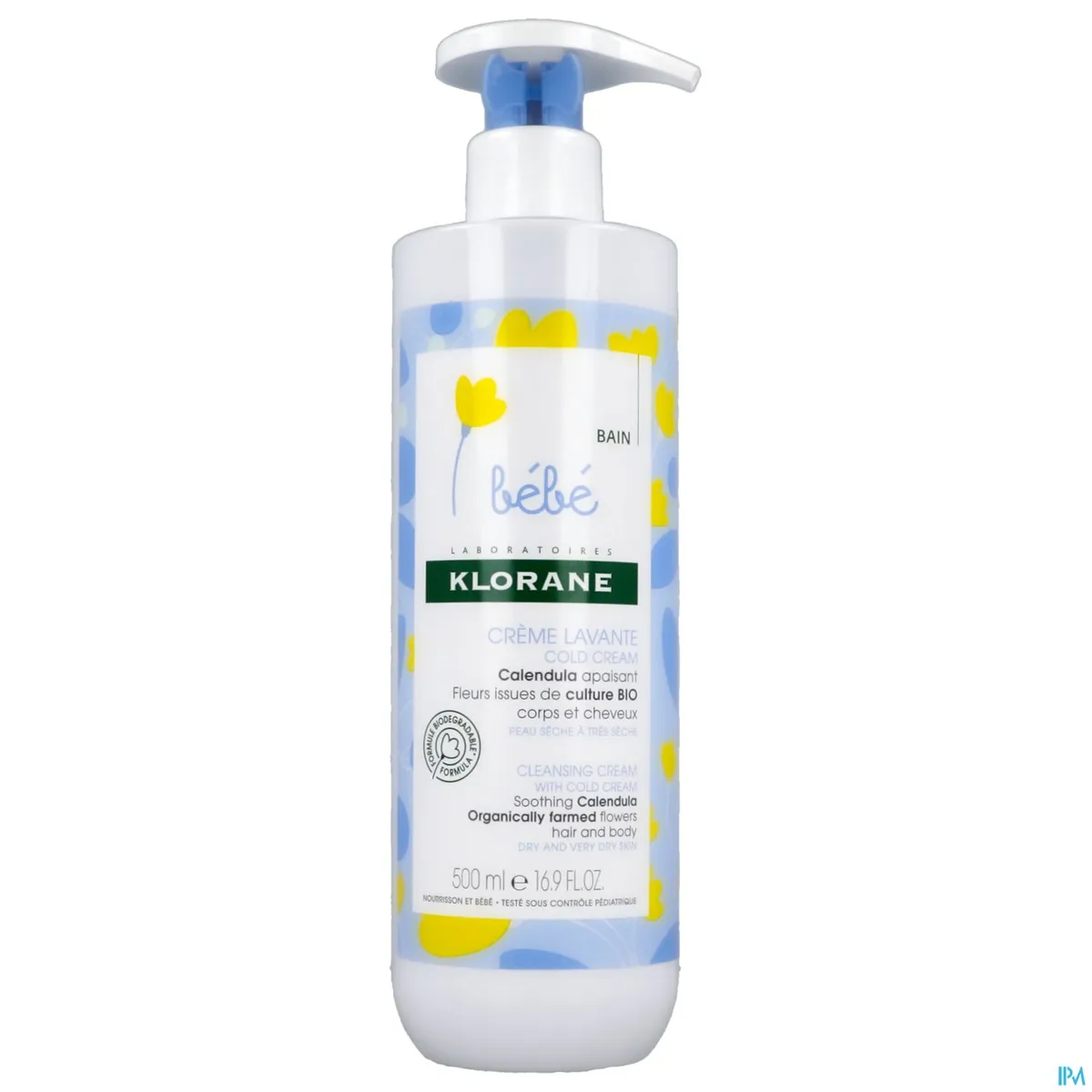 Klorane Baby Wascrème Cold Cream 500ml (nieuwe formule)