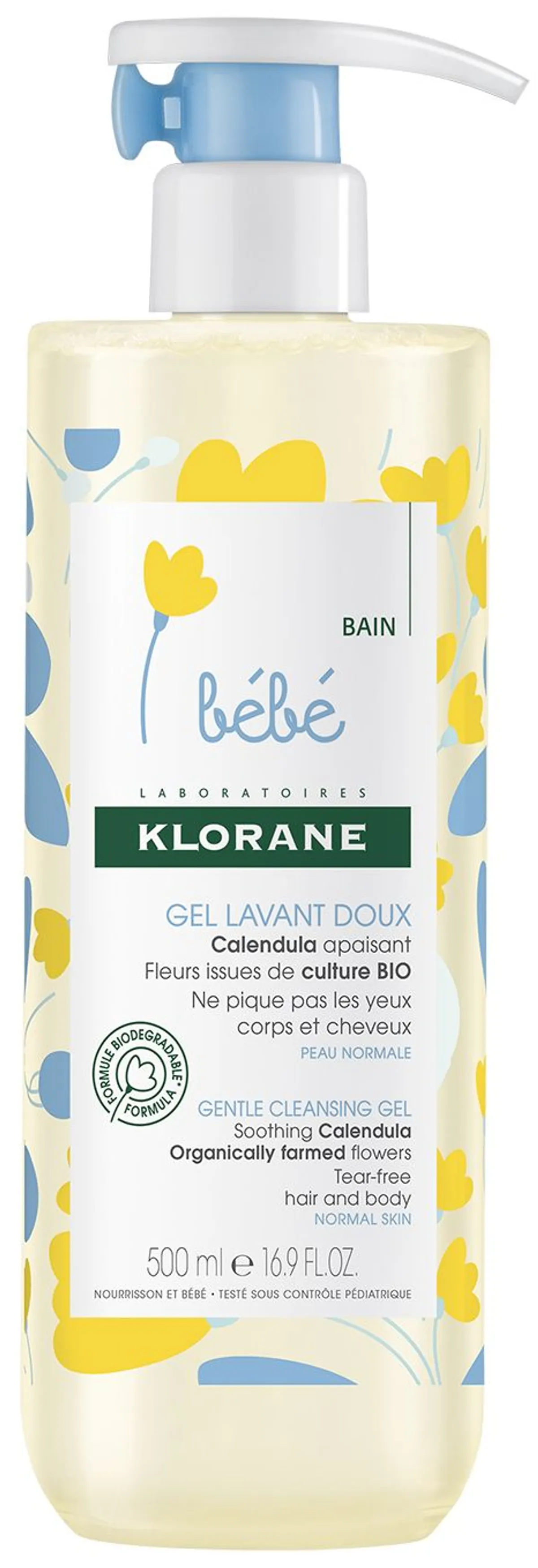 Klorane Bébé Calendula Bio Gel Lavant Doux 500Ml