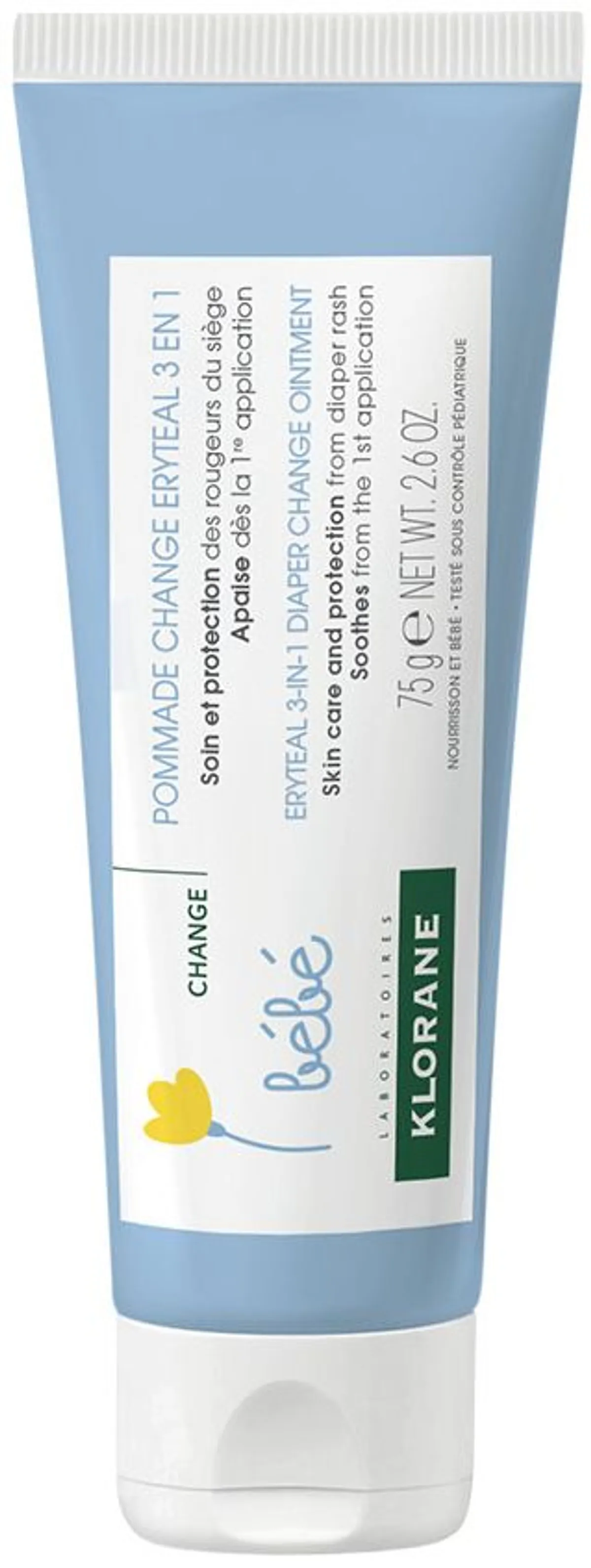 Klorane Bébé Pommade Change Eryteal 3-en-1 75g