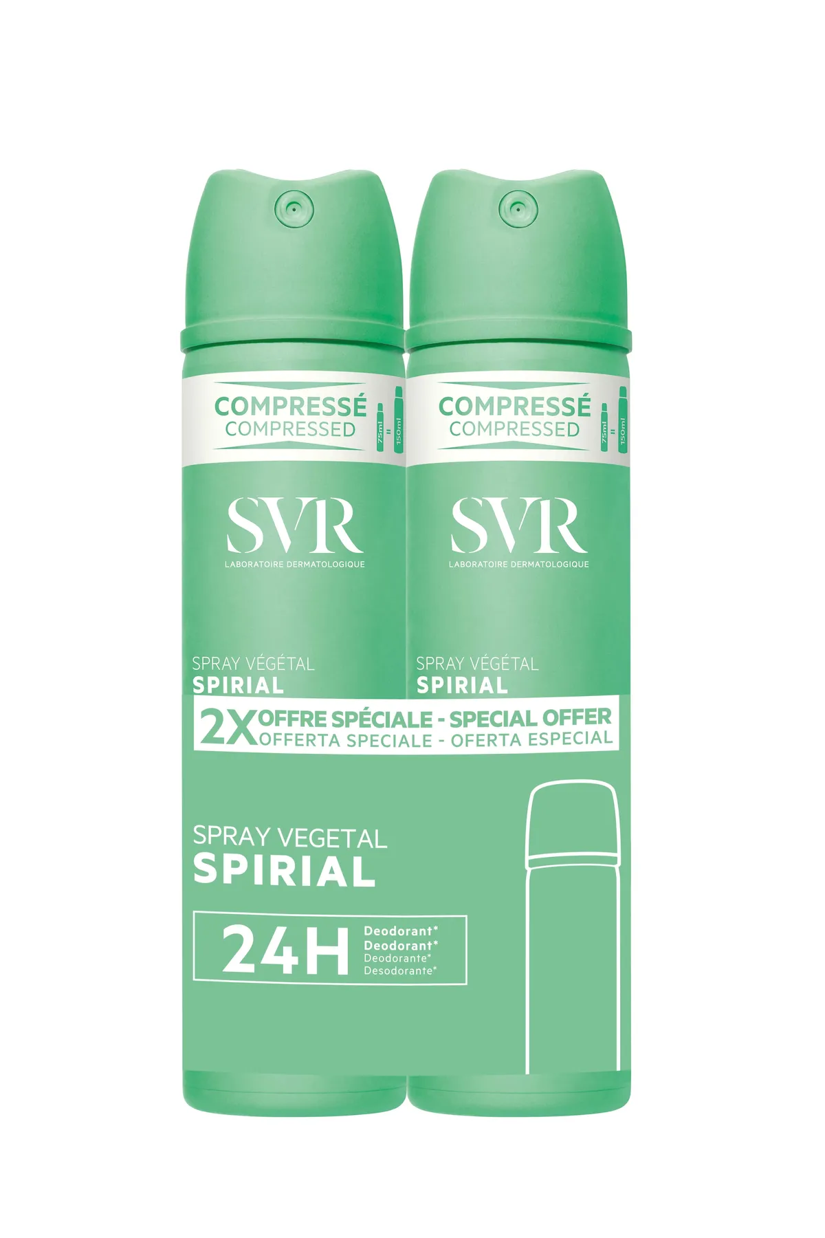 SVR Spirial Spray Végétal 2x75ml (2de aan - 40%)