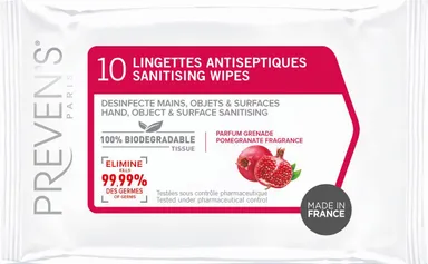 Preven's Ontsmettende Doekjes Pocket Granaatappel 10 Stuks