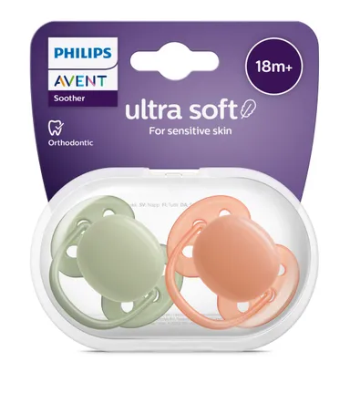 Avent Sucette Ultra Air +18M Duo Kaki/Terracotta
