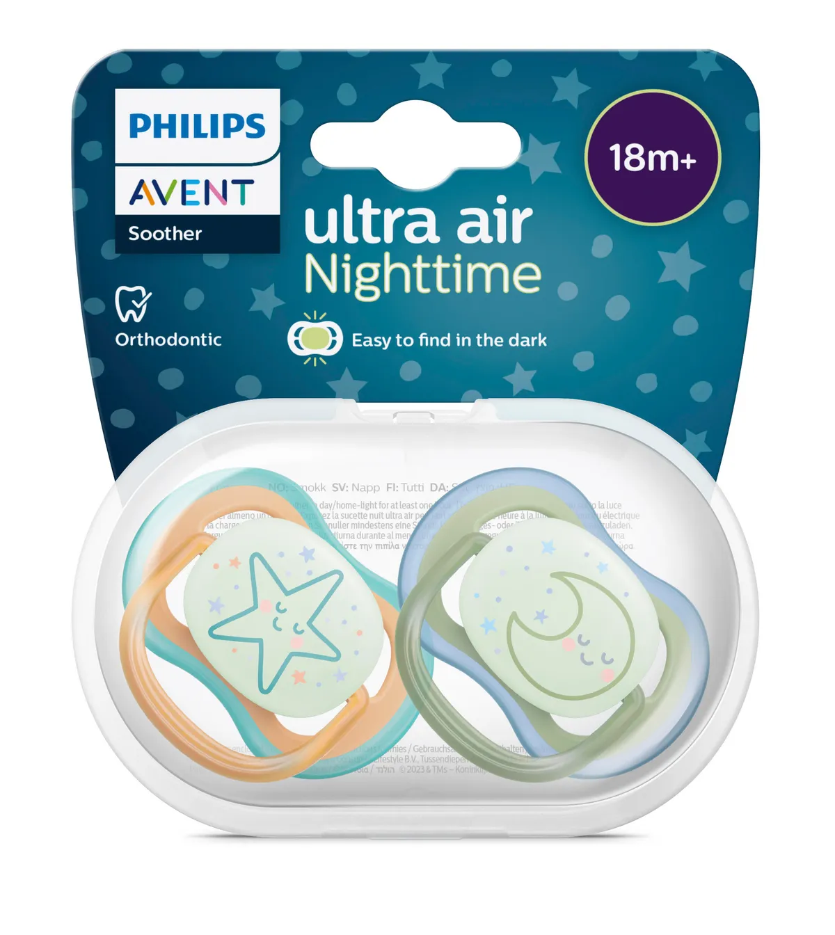Philips Avent Fopspeen Ultra Air Nighttime +18 M 2 Stuks