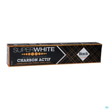 Superwhite Whitening Tandpasta Actieve Koolstof Black Edition 75 ml