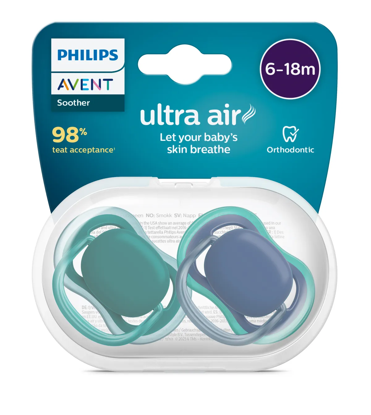 Philips Avent Sucette Ultra Air +6M Mix 2 Sucettes
