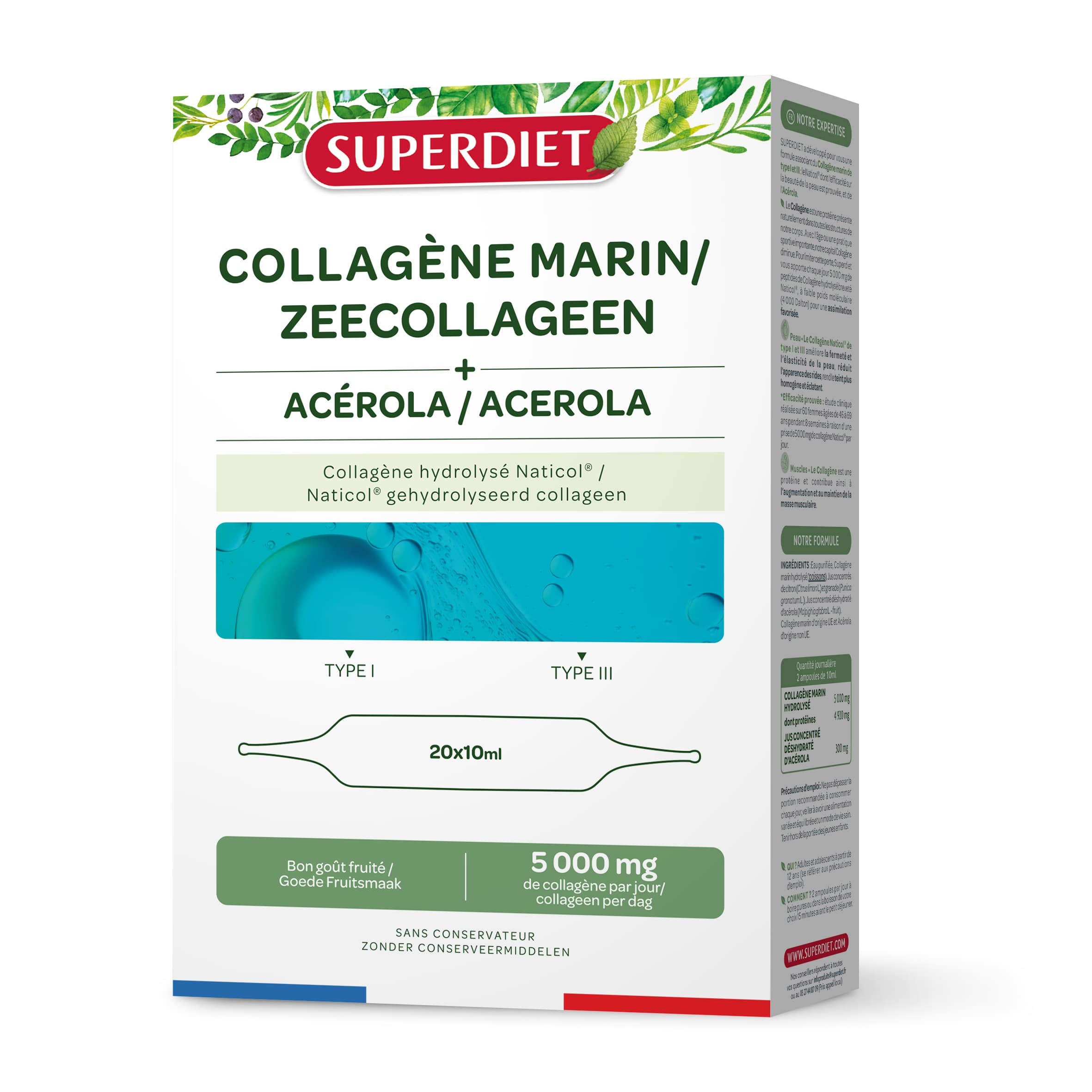 SuperDiet Zeecollageen + Acerola Ampullen 20x10 ml - Superdiet
