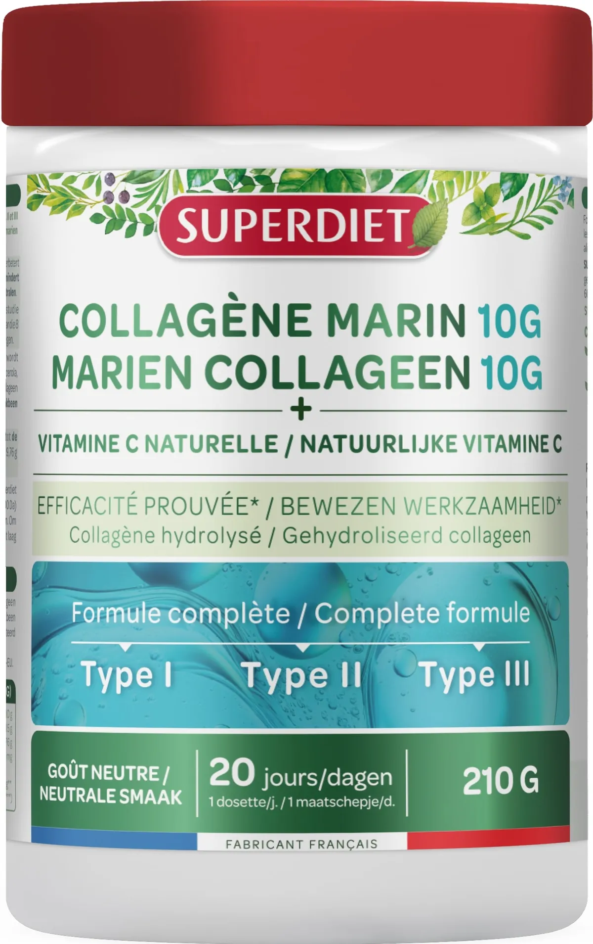 Superdiet Collagène Marin Poudre + Vit C 210g