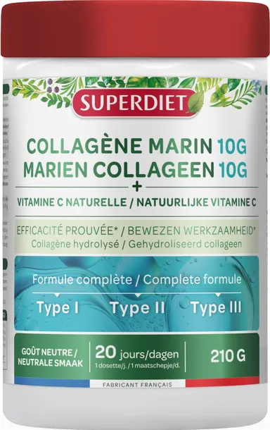 Superdiet Collagène Marin Poudre + Vit C 210g