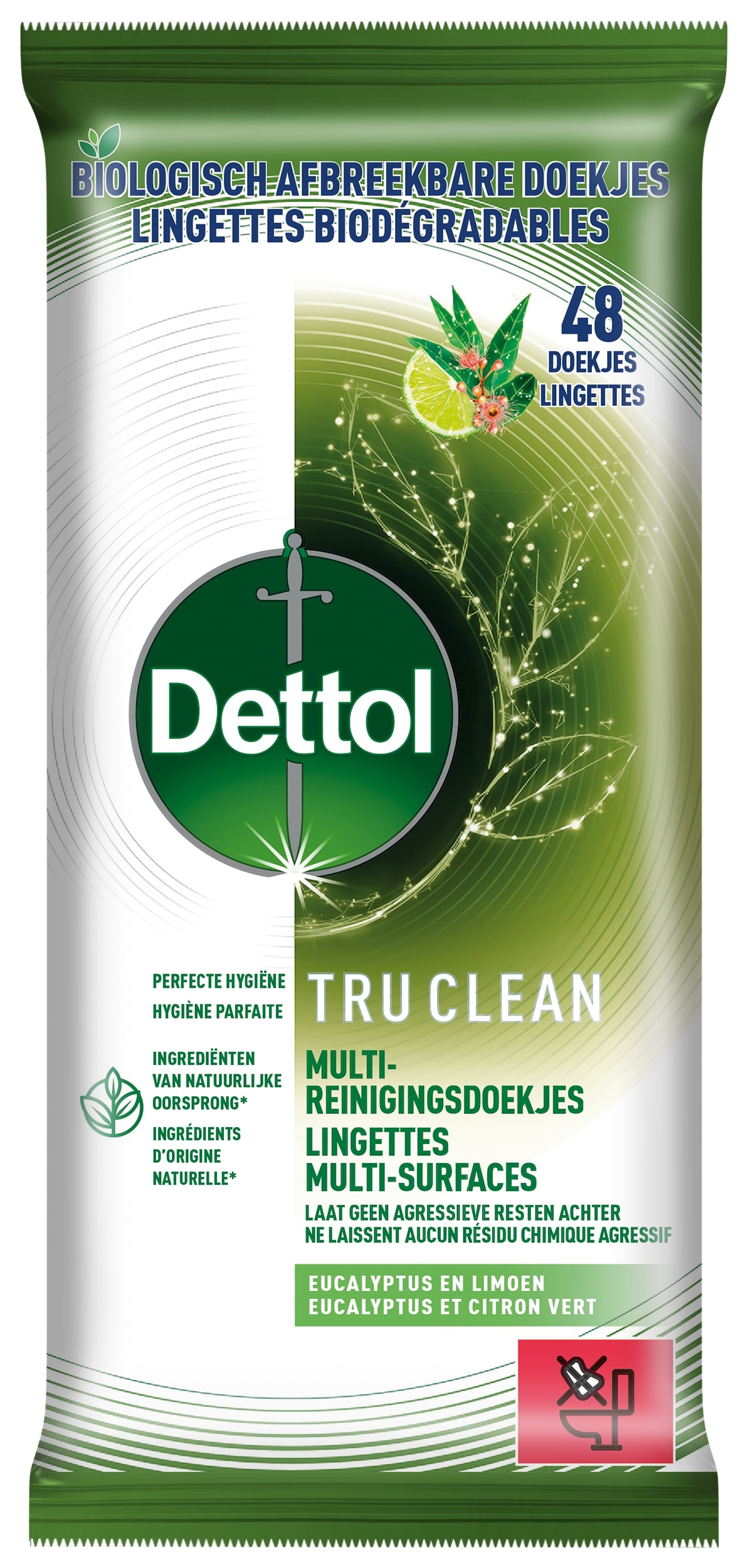 Dettol Eucalyptus Limoen Multi-Surface Doekjes 45 Doekjes - Dettol