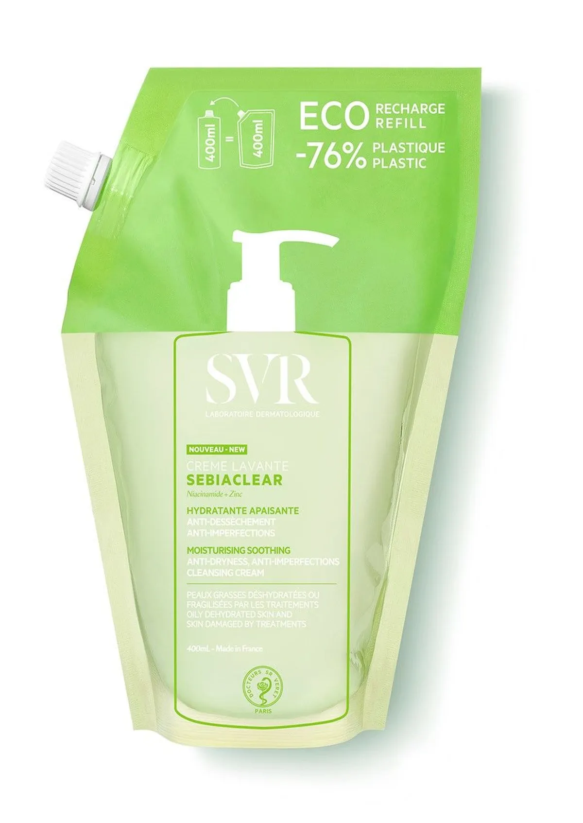SVR Sebiaclear Crème Lavante Recharge 400ml