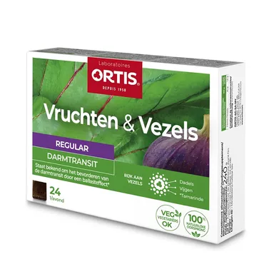 Ortis Vruchten & Vezels Regular Darmtransit 24 Kauwblokjes