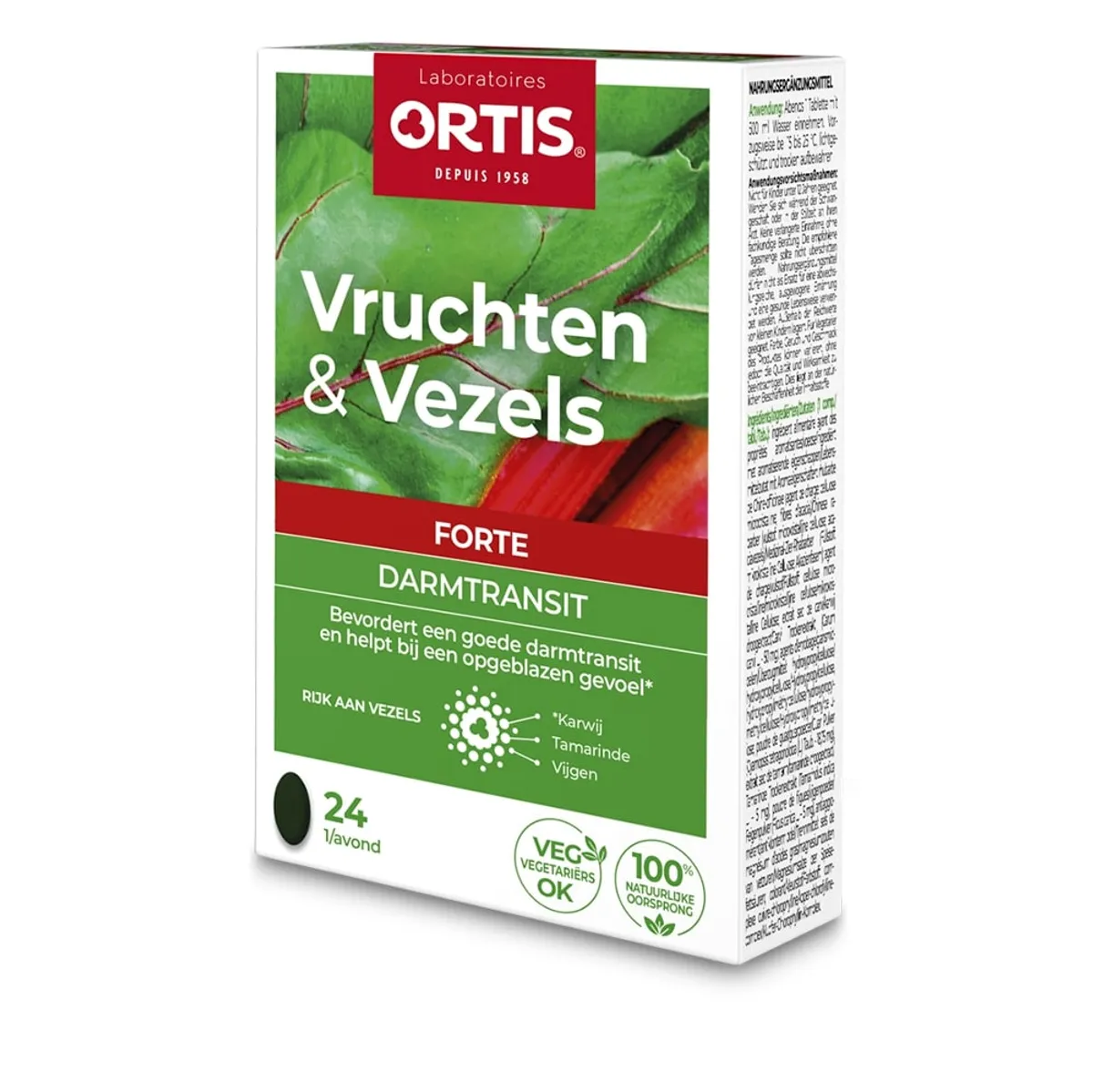 Ortis Vruchten & Vezels Forte Darmtransit Snelle Werking 24 Tabletten