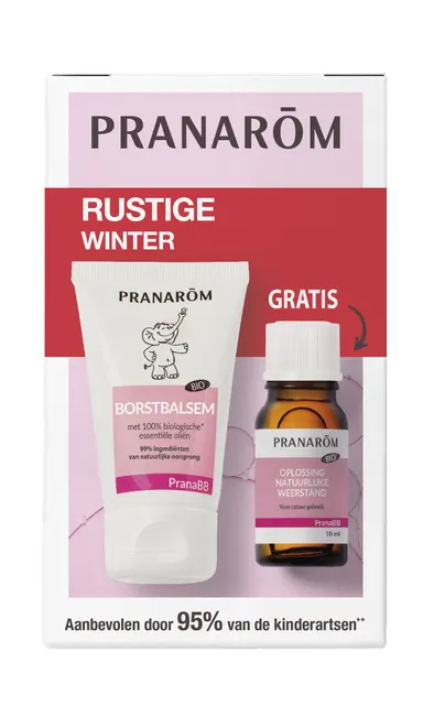 Pranarôm Aanbieding voor een Serene Winter Borstbalsem 40ml + Oplossing Natuurlijke Weerstand 10ml