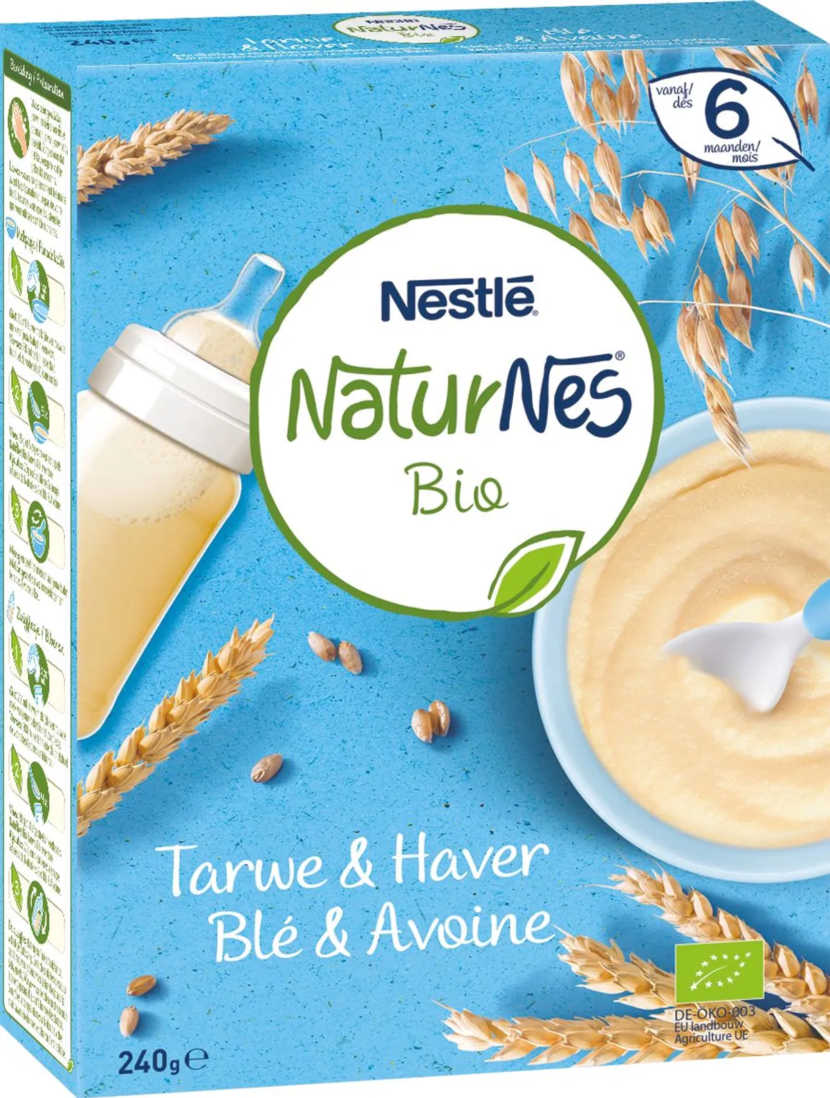 NESTLÉ NaturNes Bio Céréales Bébé Blé & Avoine 6+ Mois 240g