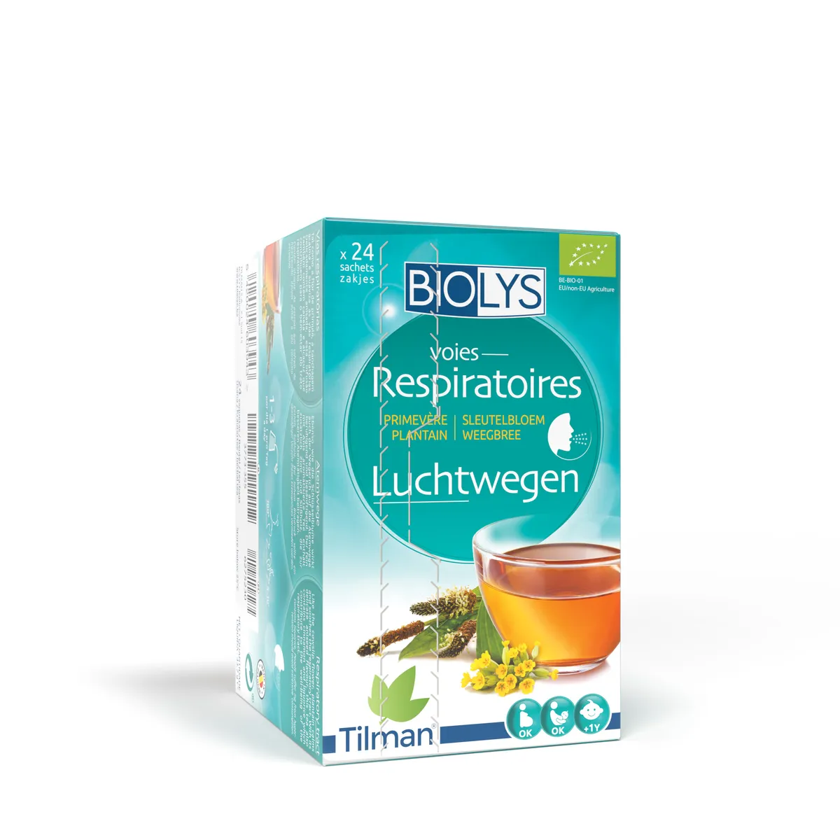 Biolys Luchtwegen Primula Weegbree 24 Zakjes