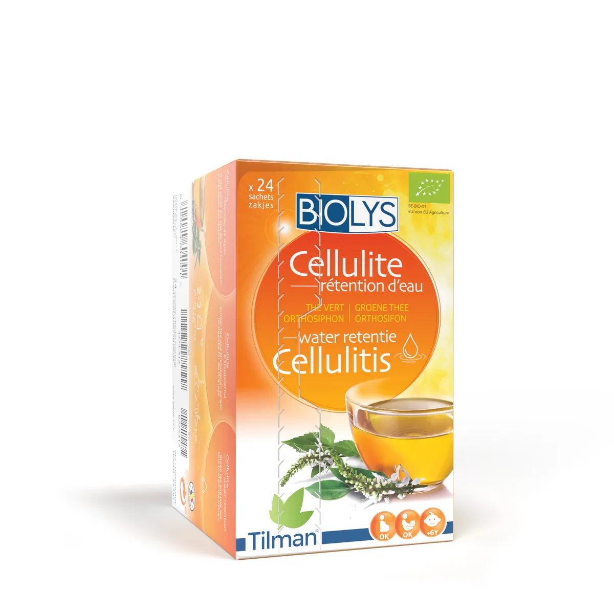 Biolys Cellulitis Vochtretentie Groene Thee Orthosifon 24 Zakjes