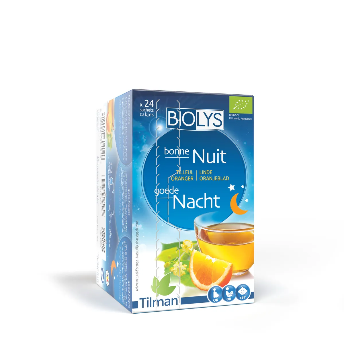 Biolys Thé Bonne Nuit Tilleul Oranger 24 Sachets