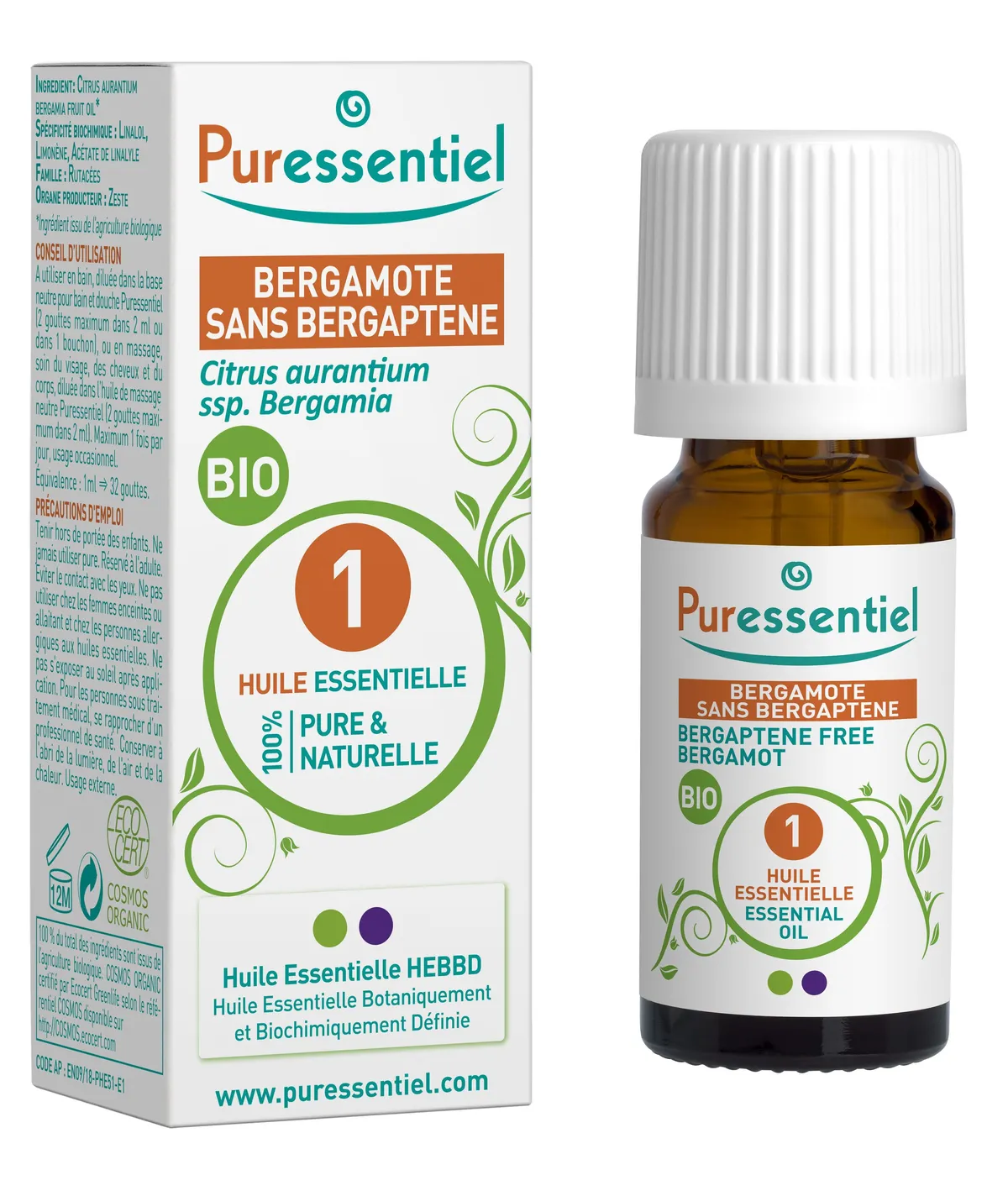 Puressentiel Huile Essentielle Bergamote Sans Bergaptene Bio 10ml