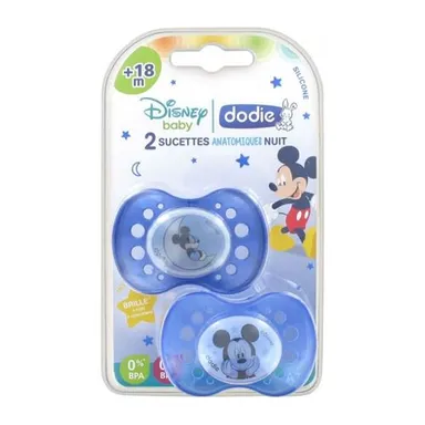 Dodie Anatomische Fopspenen Siliconen Nacht Mickey +18m