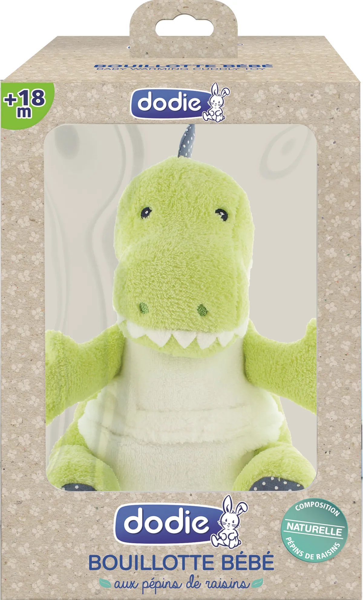 Dodie Bouillotte Graines Dinosaure +18M