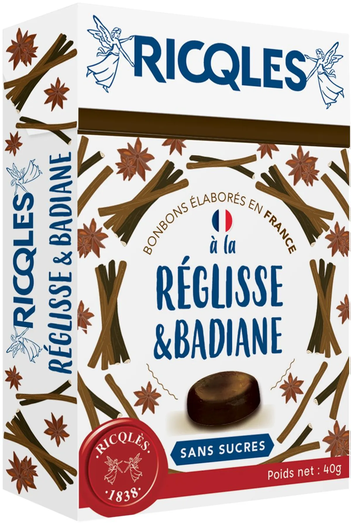 Ricqles Zoethout Snoepjes Suikervrij 40gr