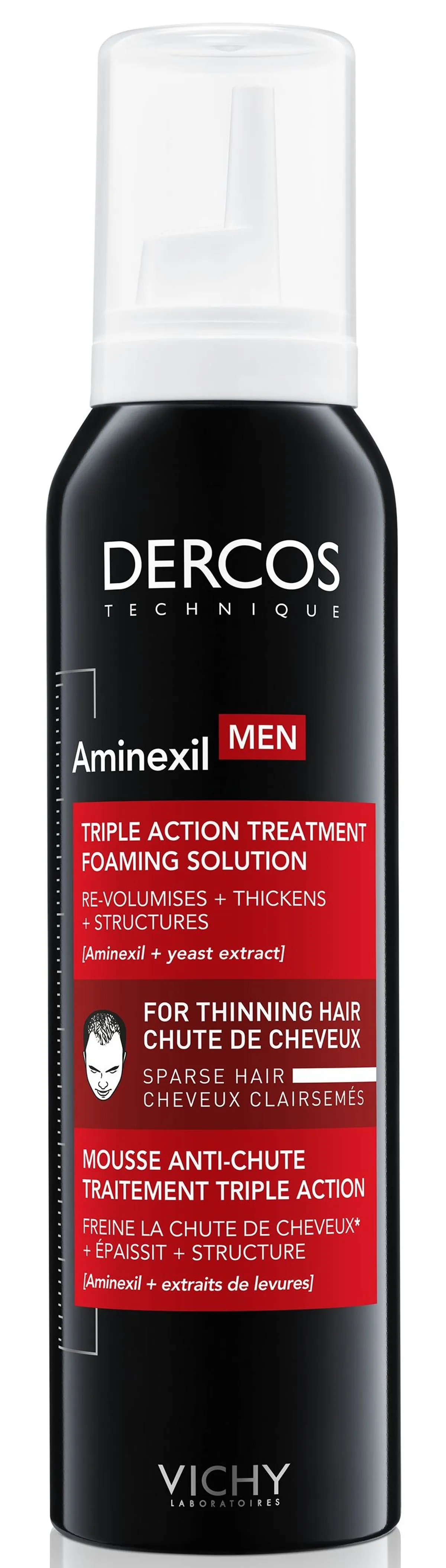 Vichy Dercos Aminexil Mousse Anti-Chute Triple Action Hommes 150ml