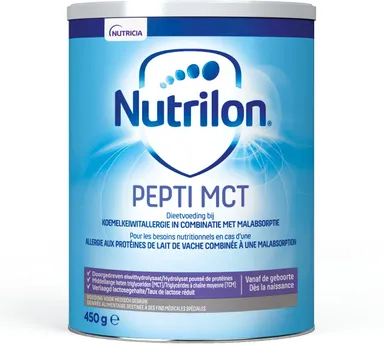 Nutrilon Pepti MCT Allergies Proteines Lait de Vache et Malabsorbtion Bébé 0-12 mois Boite 450g