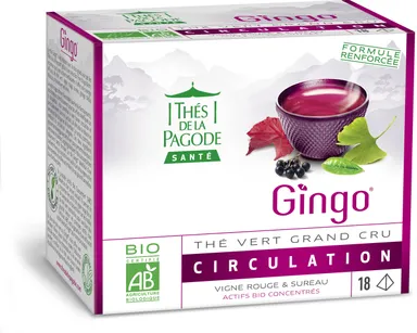 Thés De La Pagode Gingo Bloedsomloop Bio 18 Zakjes