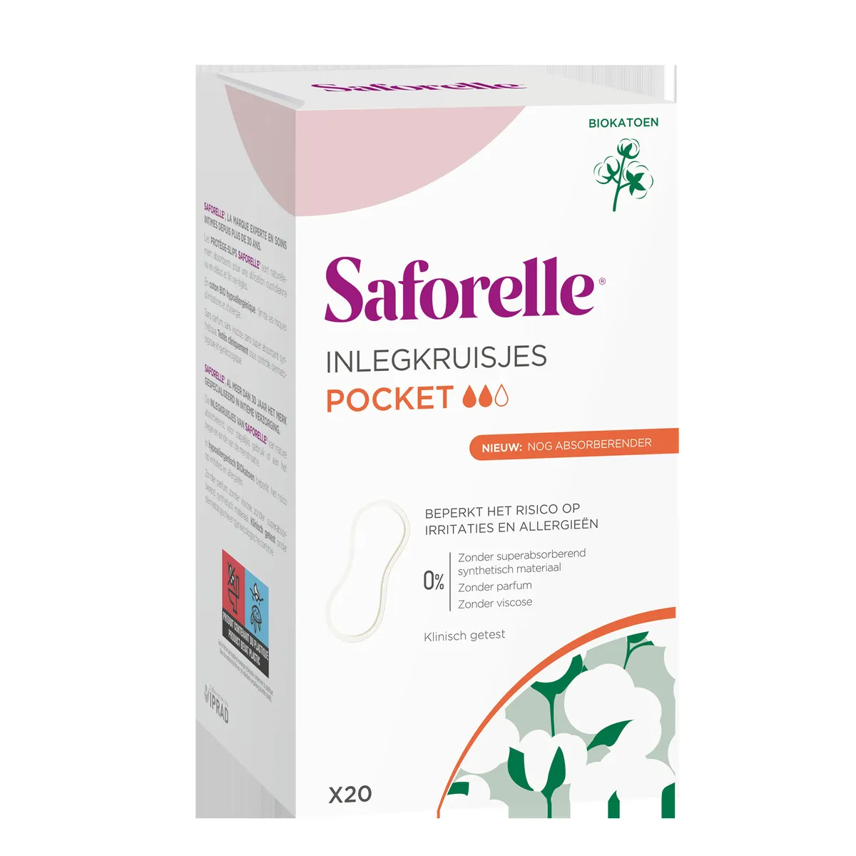 Saforelle Coton Protect Inlegkruisjes Pocket Formaat 30