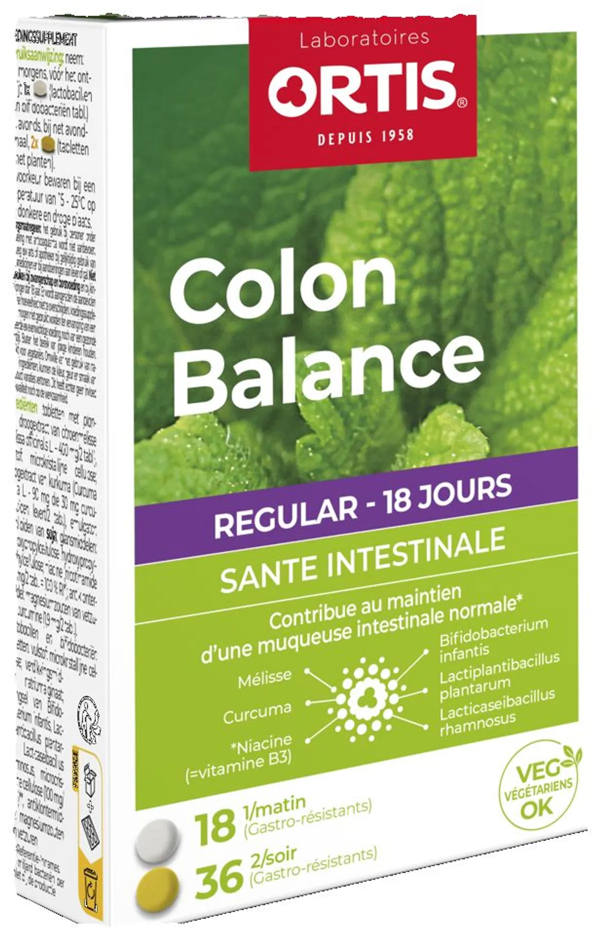 Ortis Colon Balance Regular Ballonnements 36 + 18 Comprimés