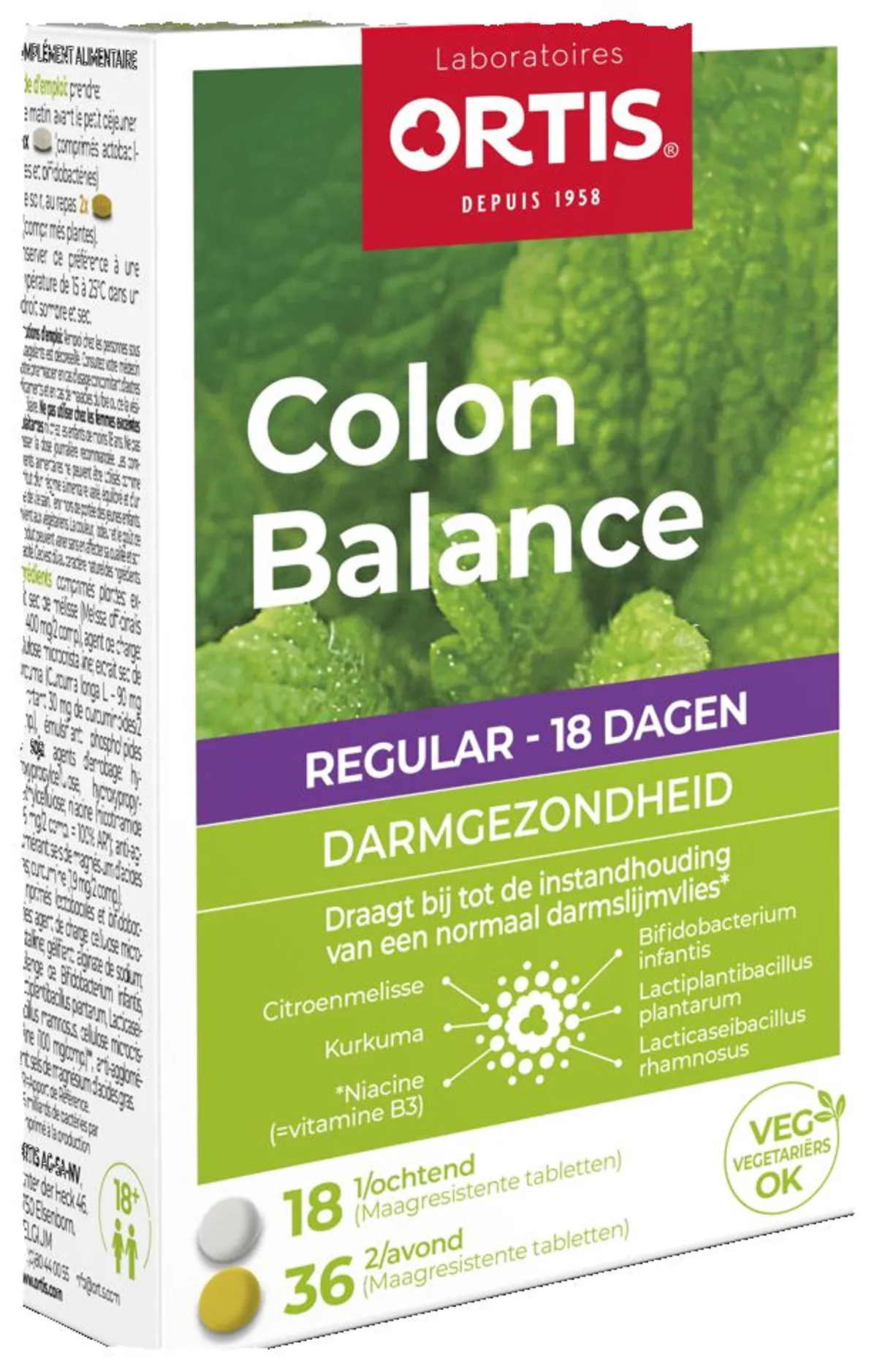 Ortis Colon Balance Regular Opgeblazen Gevoel 36 + 18 Tabletten