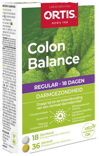 Ortis Colon Balance Regular Opgeblazen Gevoel 36 + 18 Tabletten