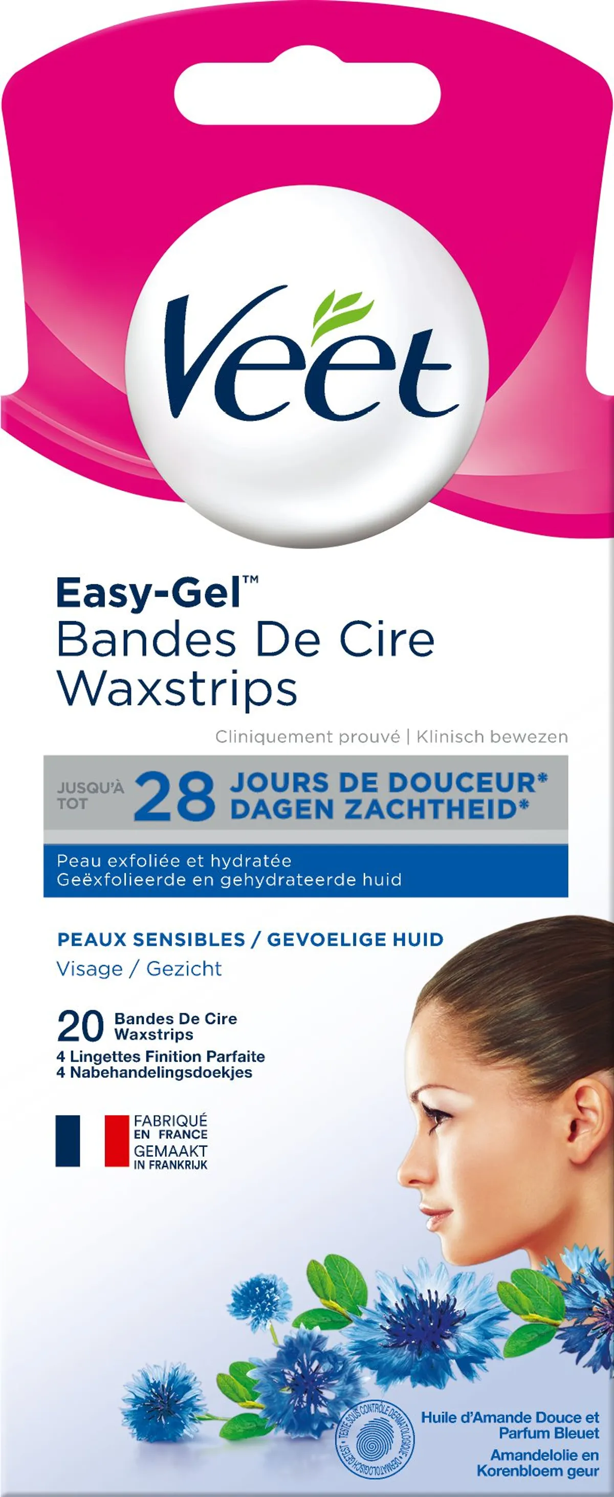 Veet Bandes De Cire Froide Visage&corrections 20 Strip