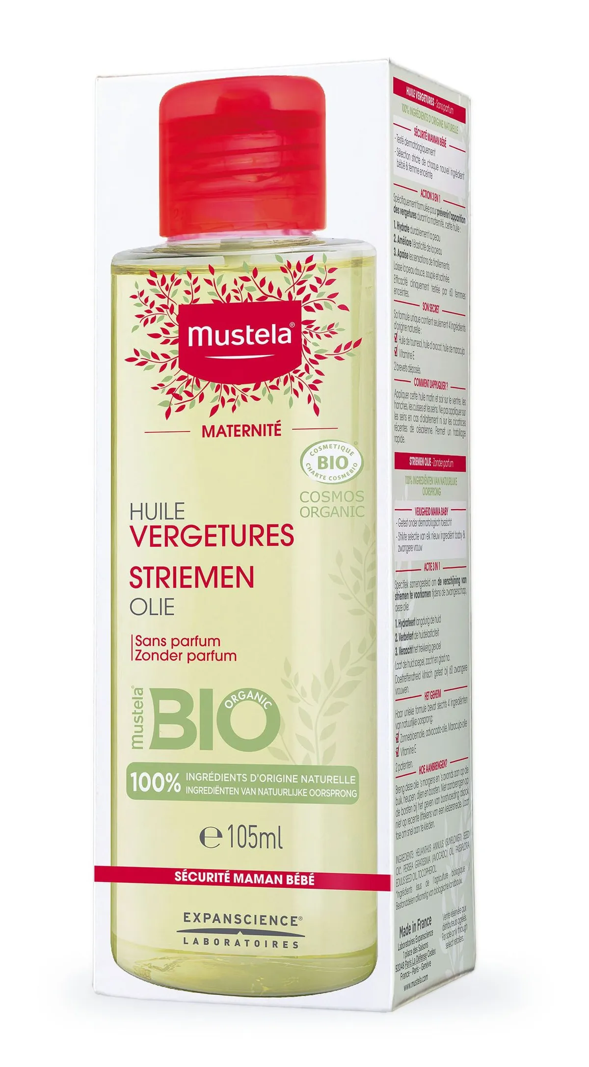Mustela Striemen Olie Bio Gecertificeerd 105ml