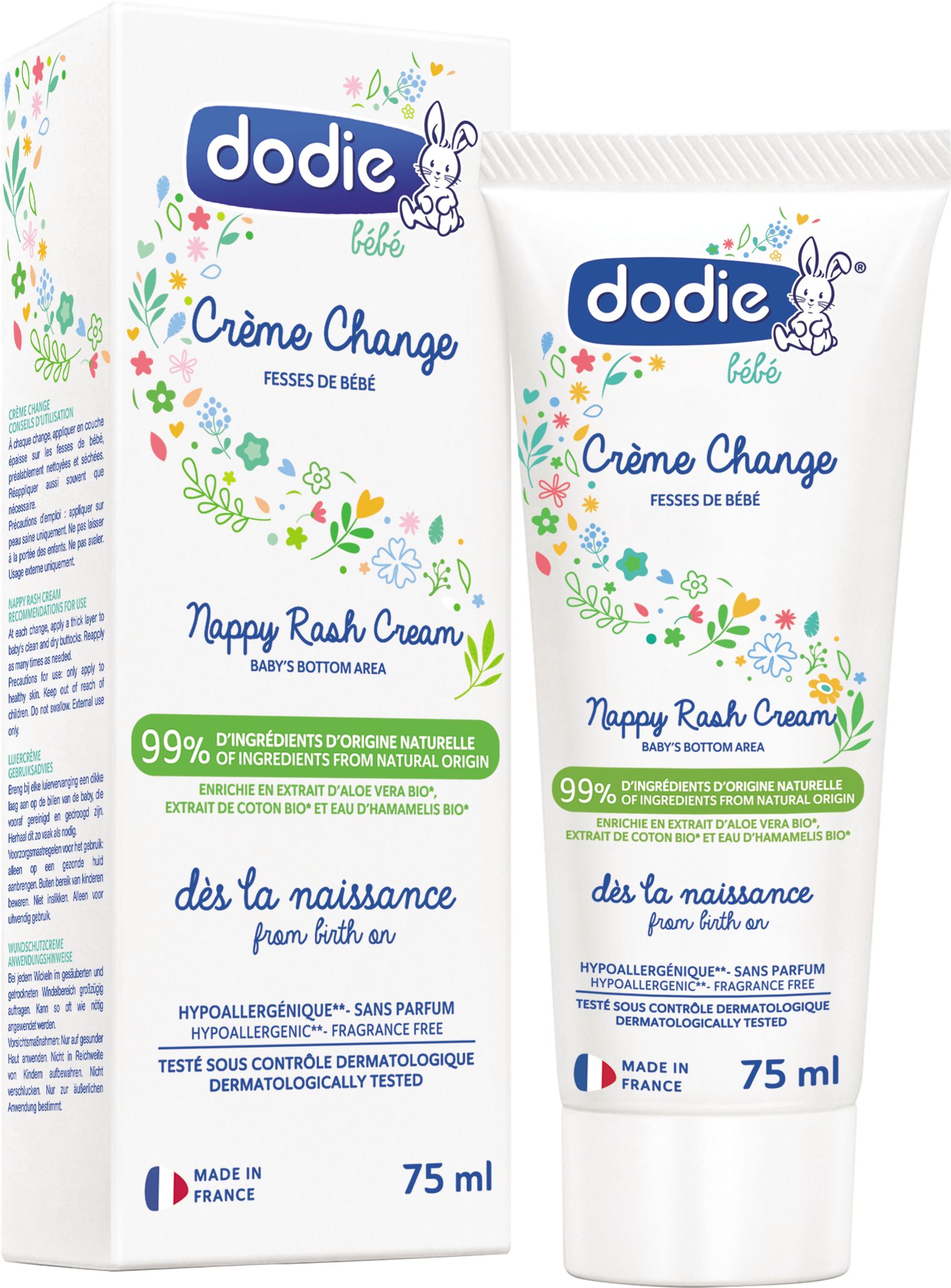 Dodie Crème Luierwissel zonder parfum 75 ml
