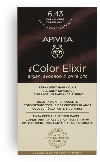 Apivita My Color 6.43 Dark Blonde Copper Gold 2